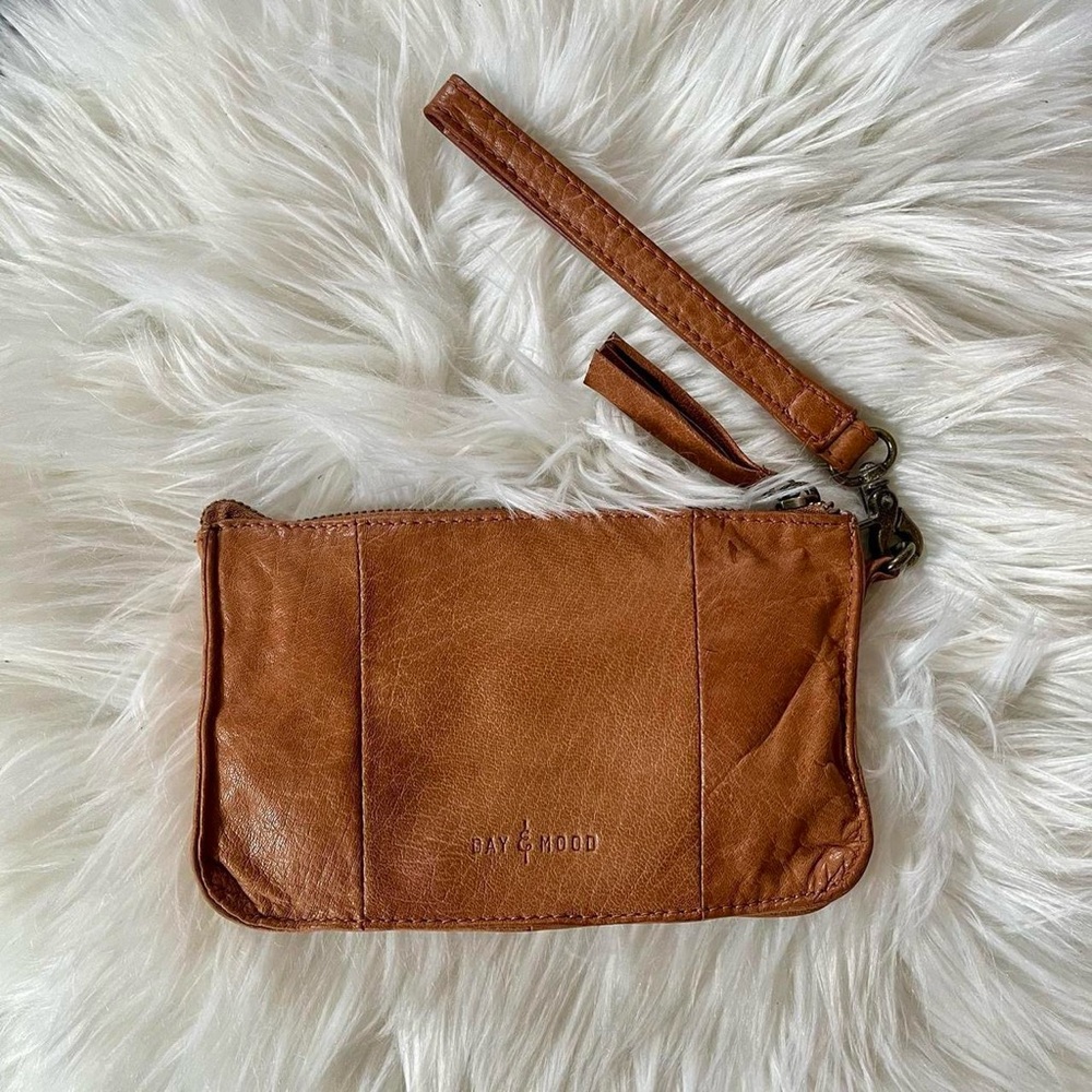 Tan Leather Wristlet